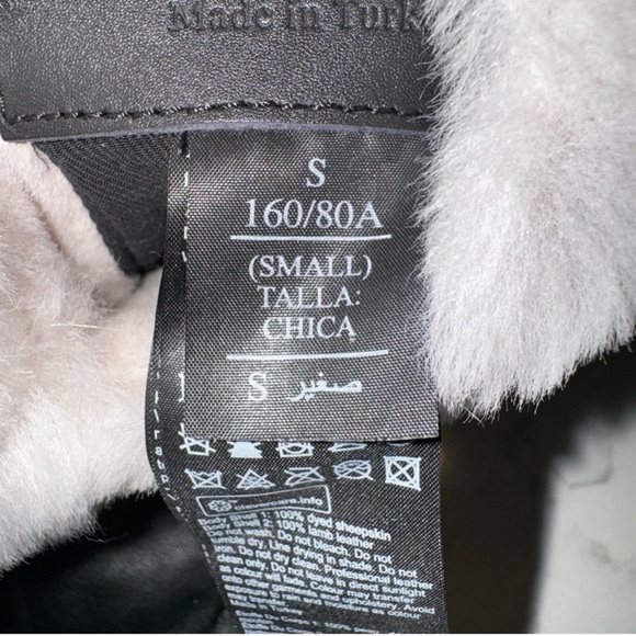 All Saints Duthie Leather/ Shearling Lined Reversible Coat S - Picture 6 of 6